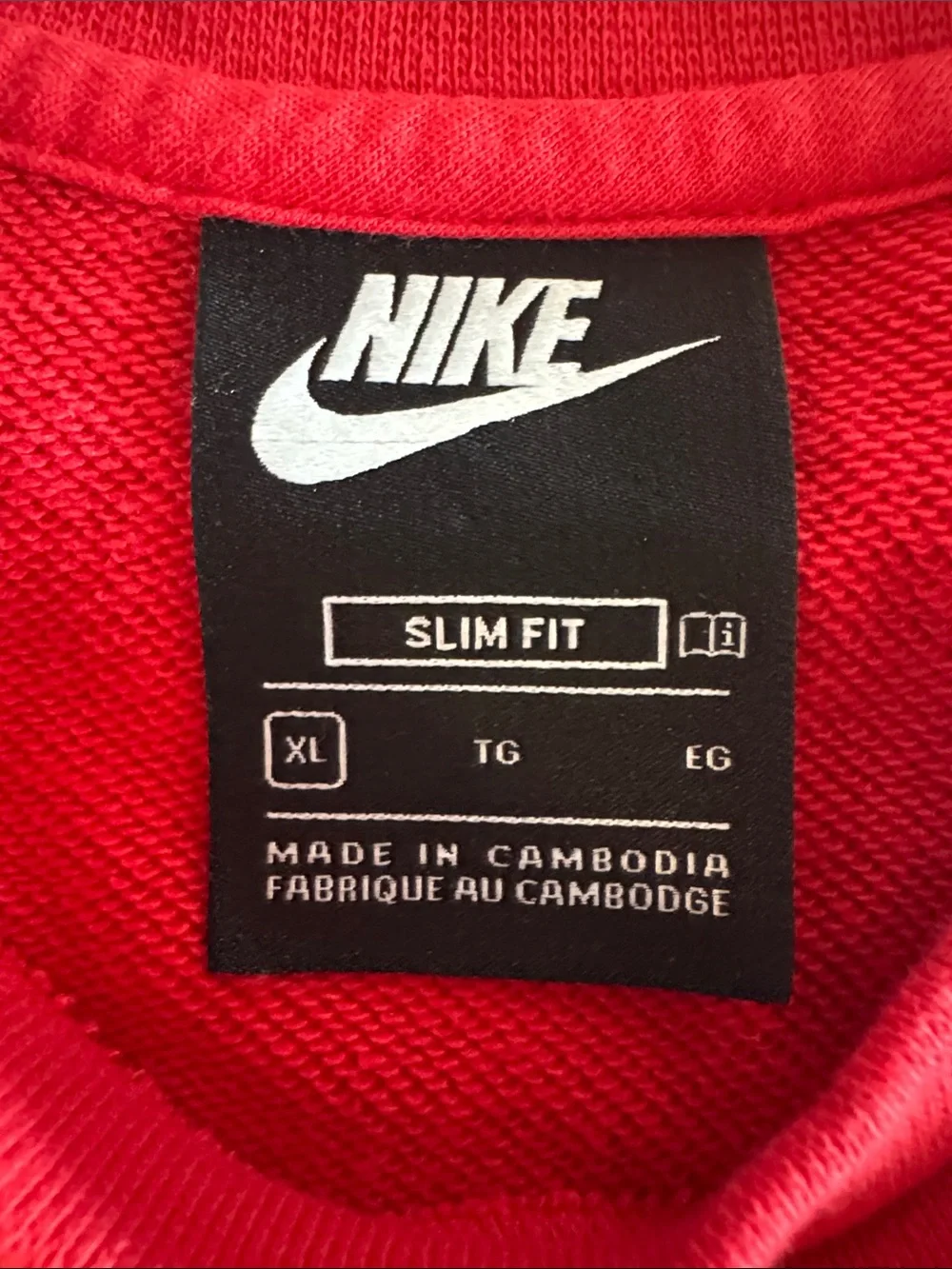 Nike Red Tank Top with Blue & White Swoosh Print thicker feel
